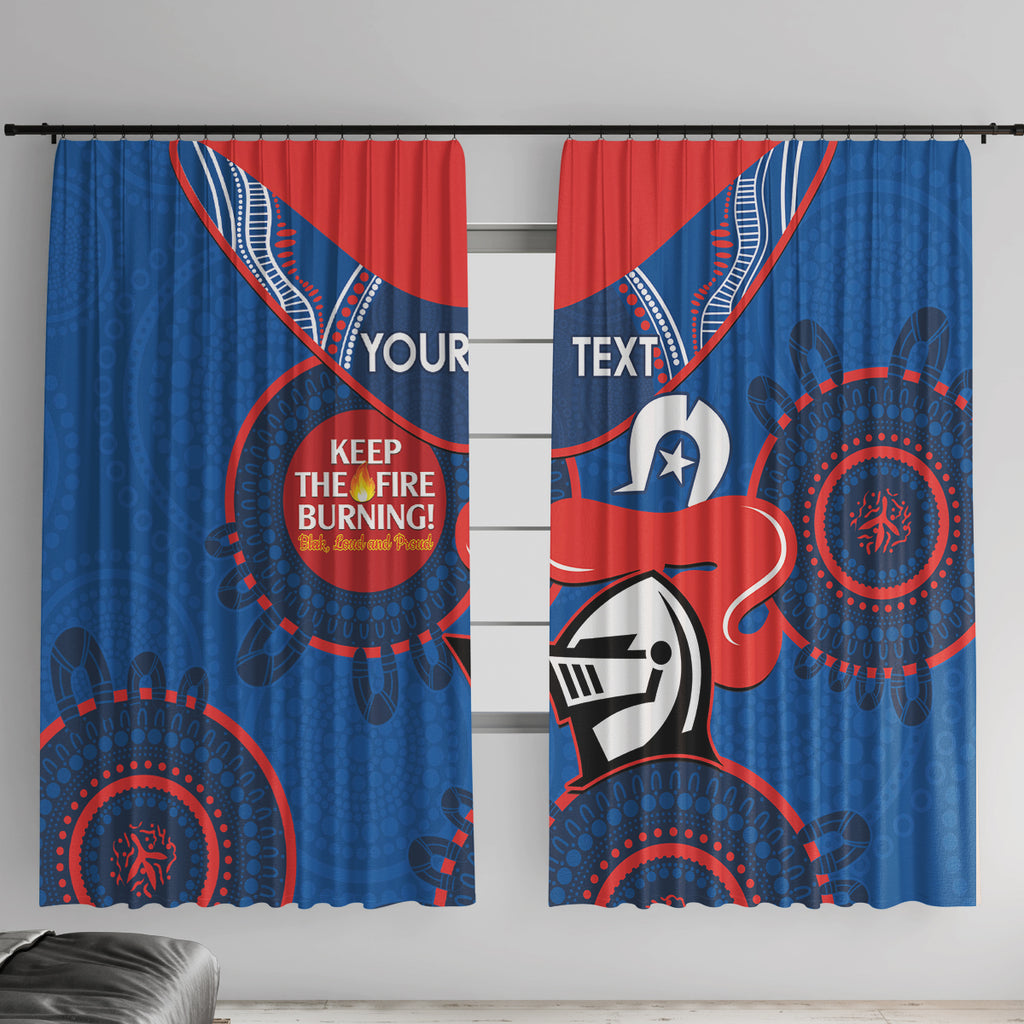 Custom NRL Knights NAIDOC Week Window Curtain Keep The Fire Burning Indigenous Art