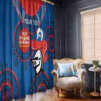 Custom NRL Knights NAIDOC Week Window Curtain Keep The Fire Burning Indigenous Art