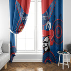 Custom NRL Knights NAIDOC Week Window Curtain Keep The Fire Burning Indigenous Art