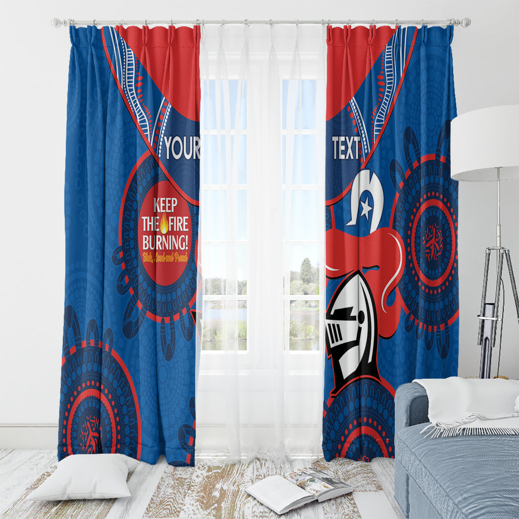 Custom NRL Knights NAIDOC Week Window Curtain Keep The Fire Burning Indigenous Art