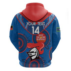 Custom NRL Knights NAIDOC Week Zip Hoodie Keep The Fire Burning Indigenous Art