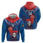 Custom NRL Knights NAIDOC Week Zip Hoodie Keep The Fire Burning Indigenous Art