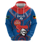 Custom NRL Knights NAIDOC Week Zip Hoodie Keep The Fire Burning Indigenous Art