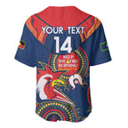 Custom NRL Roosters NAIDOC Week Baseball Jersey Keep The Fire Burning Indigenous Art