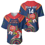 Custom NRL Roosters NAIDOC Week Baseball Jersey Keep The Fire Burning Indigenous Art
