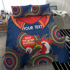 Custom NRL Roosters NAIDOC Week Bedding Set Keep The Fire Burning Indigenous Art
