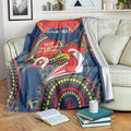 Custom NRL Roosters NAIDOC Week Blanket Keep The Fire Burning Indigenous Art