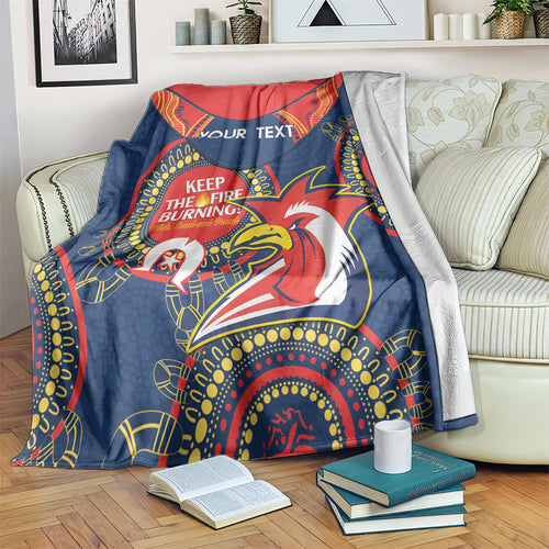 Custom NRL Roosters NAIDOC Week Blanket Keep The Fire Burning Indigenous Art