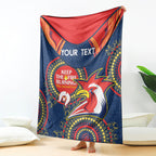 Custom NRL Roosters NAIDOC Week Blanket Keep The Fire Burning Indigenous Art
