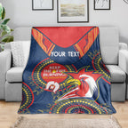 Custom NRL Roosters NAIDOC Week Blanket Keep The Fire Burning Indigenous Art