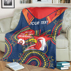Custom NRL Roosters NAIDOC Week Blanket Keep The Fire Burning Indigenous Art