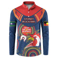 Custom NRL Roosters NAIDOC Week Button Sweatshirt Keep The Fire Burning Indigenous Art