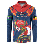Custom NRL Roosters NAIDOC Week Button Sweatshirt Keep The Fire Burning Indigenous Art
