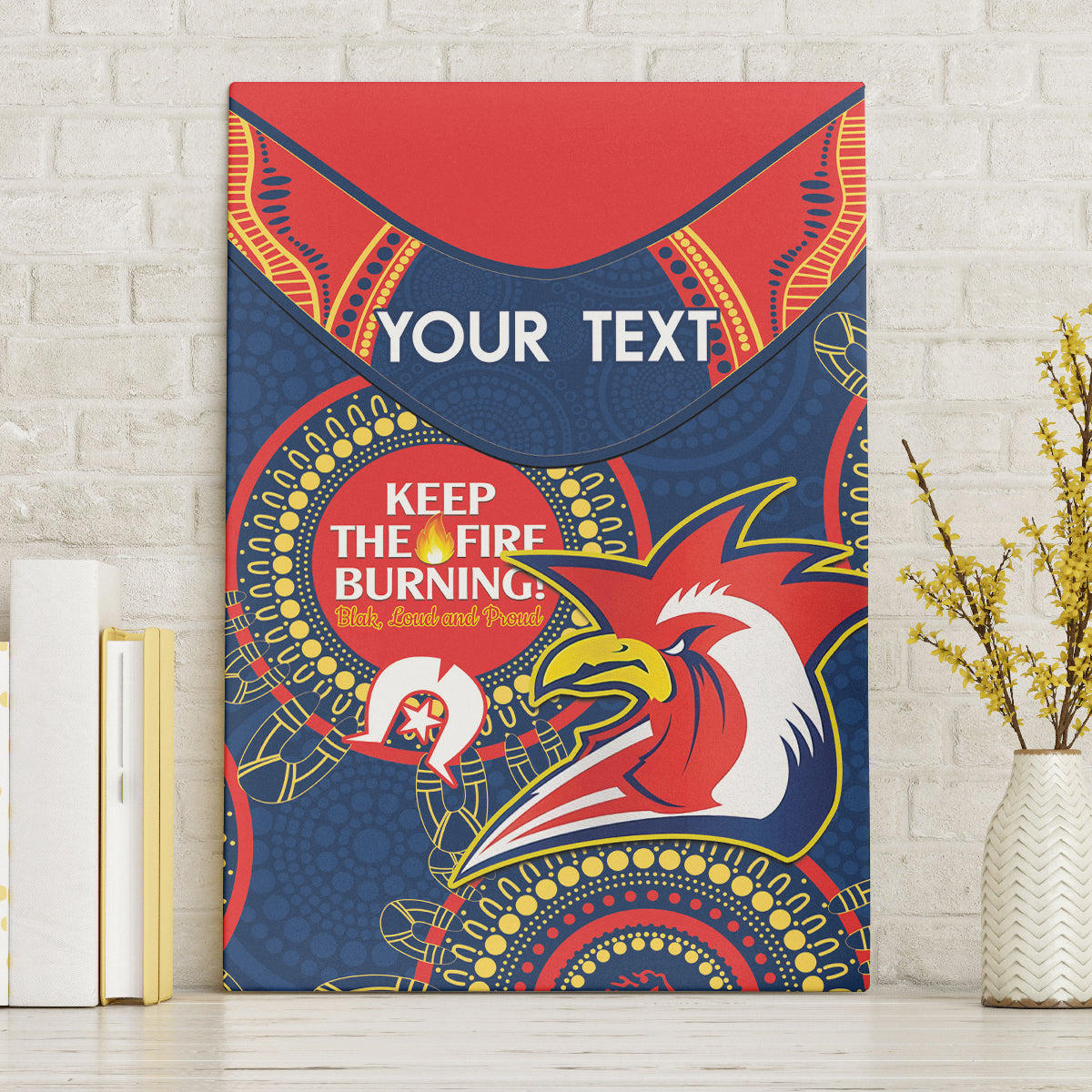 Custom NRL Roosters NAIDOC Week Canvas Wall Art Keep The Fire Burning Indigenous Art