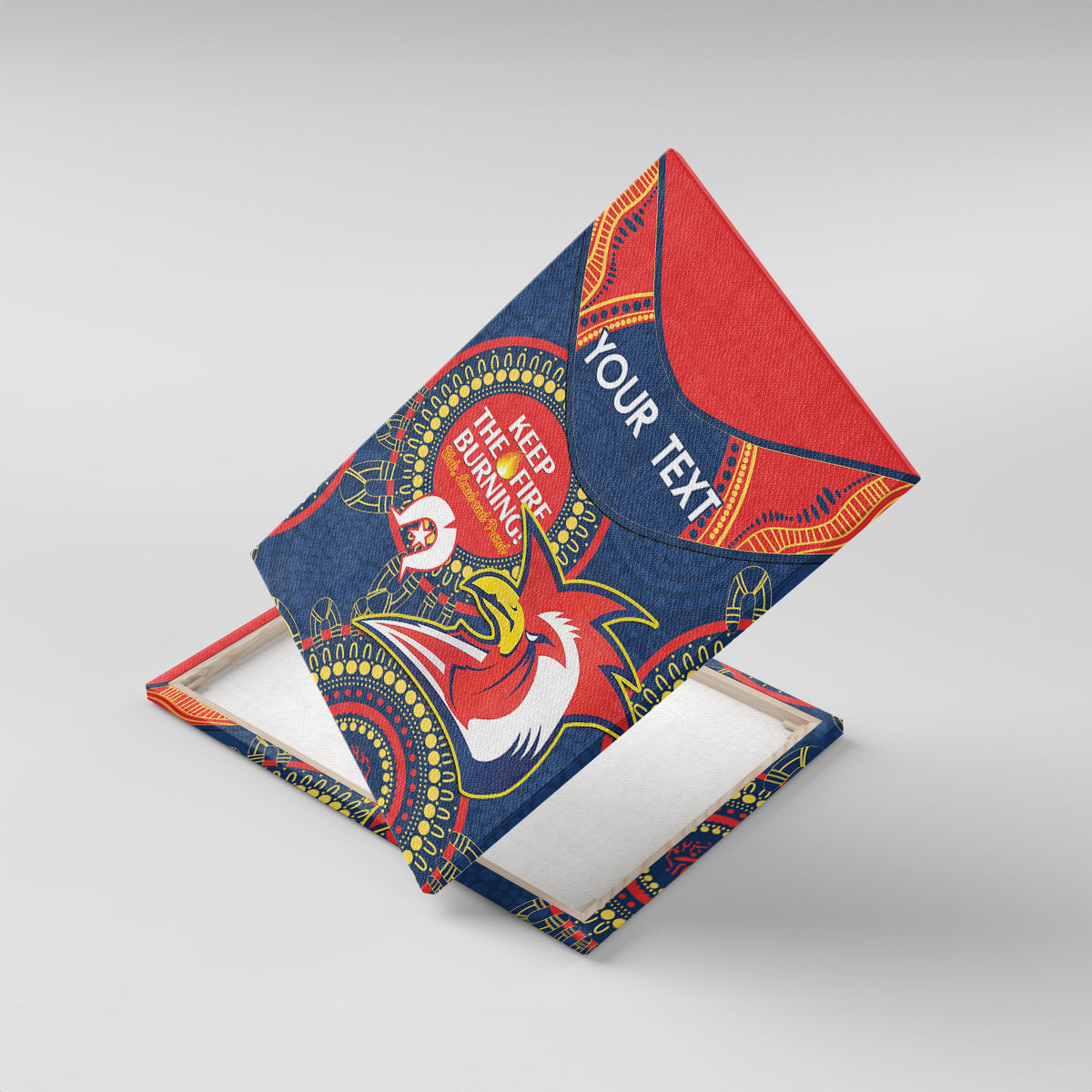 Custom NRL Roosters NAIDOC Week Canvas Wall Art Keep The Fire Burning Indigenous Art