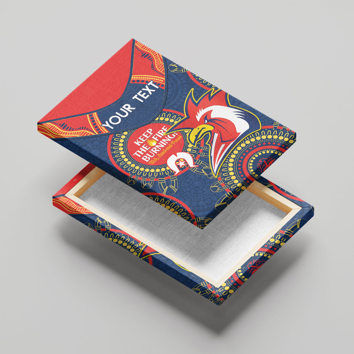 Custom NRL Roosters NAIDOC Week Canvas Wall Art Keep The Fire Burning Indigenous Art