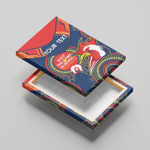 Custom NRL Roosters NAIDOC Week Canvas Wall Art Keep The Fire Burning Indigenous Art