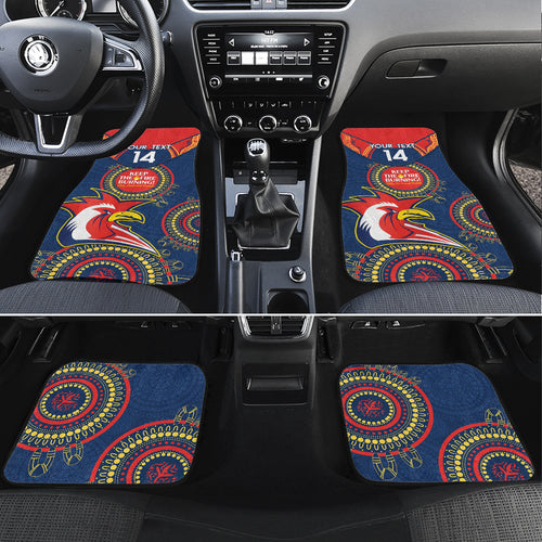 Custom NRL Roosters NAIDOC Week Car Mats Keep The Fire Burning Indigenous Art