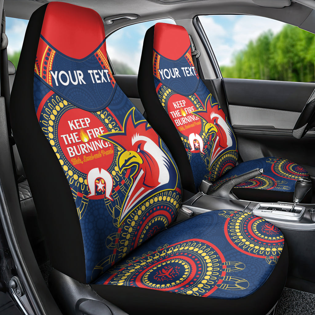 Custom NRL Roosters NAIDOC Week Car Seat Cover Keep The Fire Burning Indigenous Art