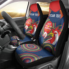 Custom NRL Roosters NAIDOC Week Car Seat Cover Keep The Fire Burning Indigenous Art