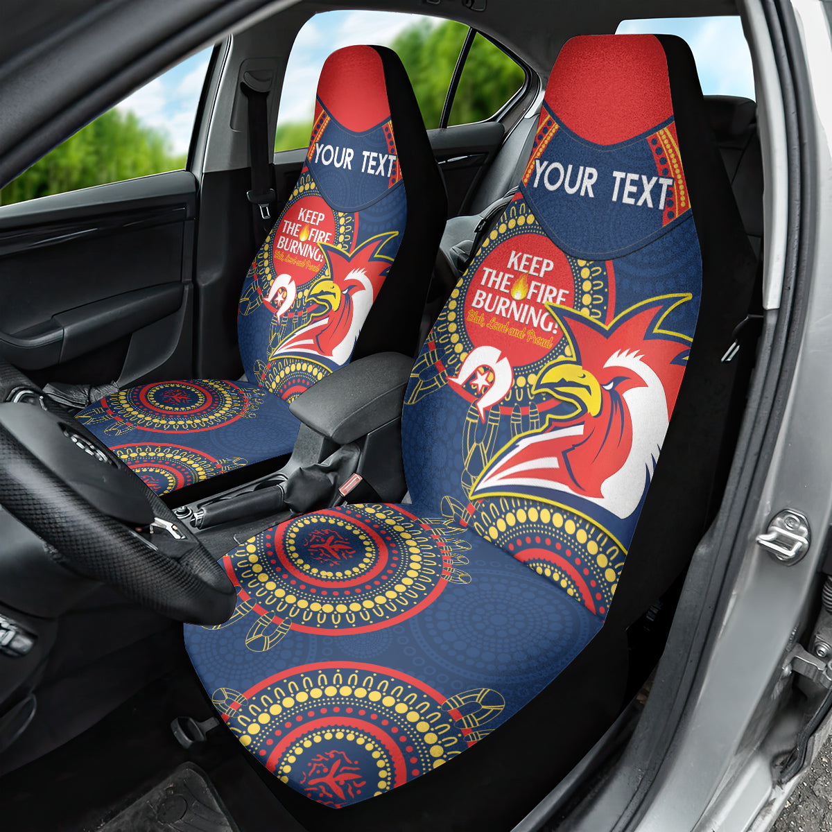 Custom NRL Roosters NAIDOC Week Car Seat Cover Keep The Fire Burning Indigenous Art