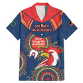 Custom NRL Roosters NAIDOC Week Family Matching Mermaid Dress and Hawaiian Shirt Keep The Fire Burning Indigenous Art