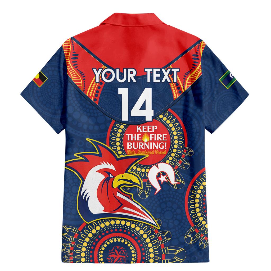 Custom NRL Roosters NAIDOC Week Family Matching Mermaid Dress and Hawaiian Shirt Keep The Fire Burning Indigenous Art