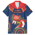 Custom NRL Roosters NAIDOC Week Family Matching Puletasi and Hawaiian Shirt Keep The Fire Burning Indigenous Art