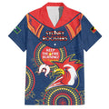 Custom NRL Roosters NAIDOC Week Family Matching Short Sleeve Bodycon Dress and Hawaiian Shirt Keep The Fire Burning Indigenous Art