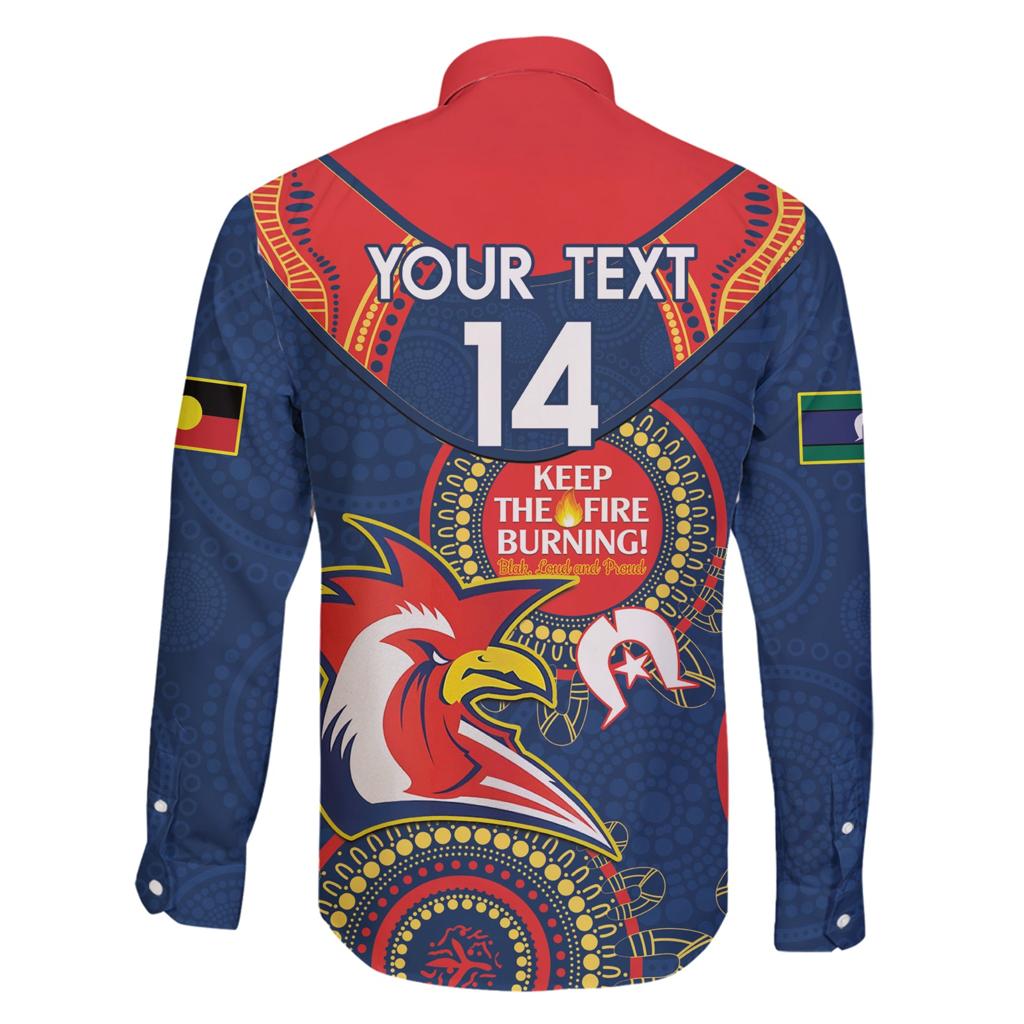 Custom NRL Roosters NAIDOC Week Family Matching Short Sleeve Bodycon Dress and Hawaiian Shirt Keep The Fire Burning Indigenous Art