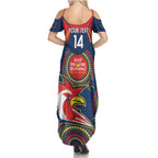 Custom NRL Roosters NAIDOC Week Family Matching Summer Maxi Dress and Hawaiian Shirt Keep The Fire Burning Indigenous Art