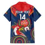 Custom NRL Roosters NAIDOC Week Family Matching Tank Maxi Dress and Hawaiian Shirt Keep The Fire Burning Indigenous Art