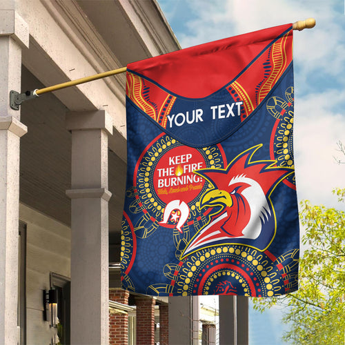 Custom NRL Roosters NAIDOC Week Garden Flag Keep The Fire Burning Indigenous Art