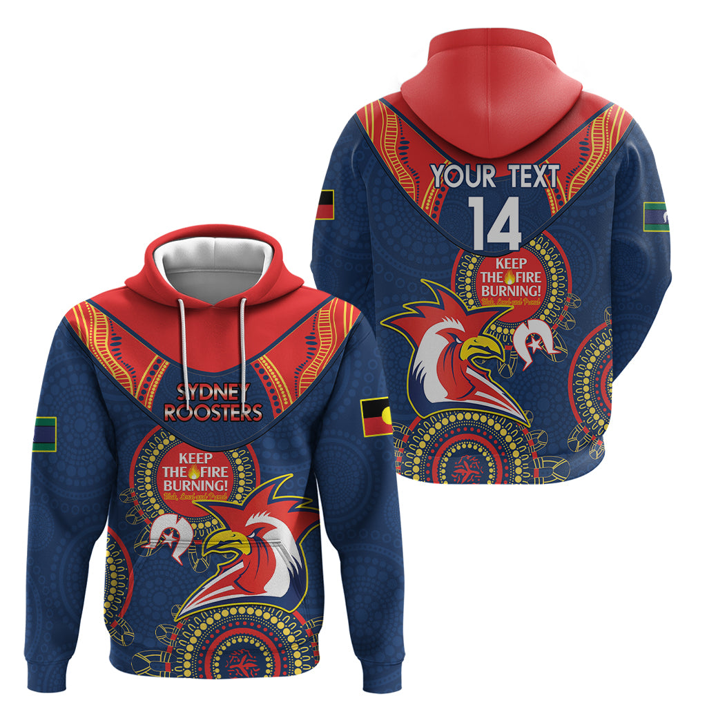 Custom NRL Roosters NAIDOC Week Hoodie Keep The Fire Burning Indigenous Art