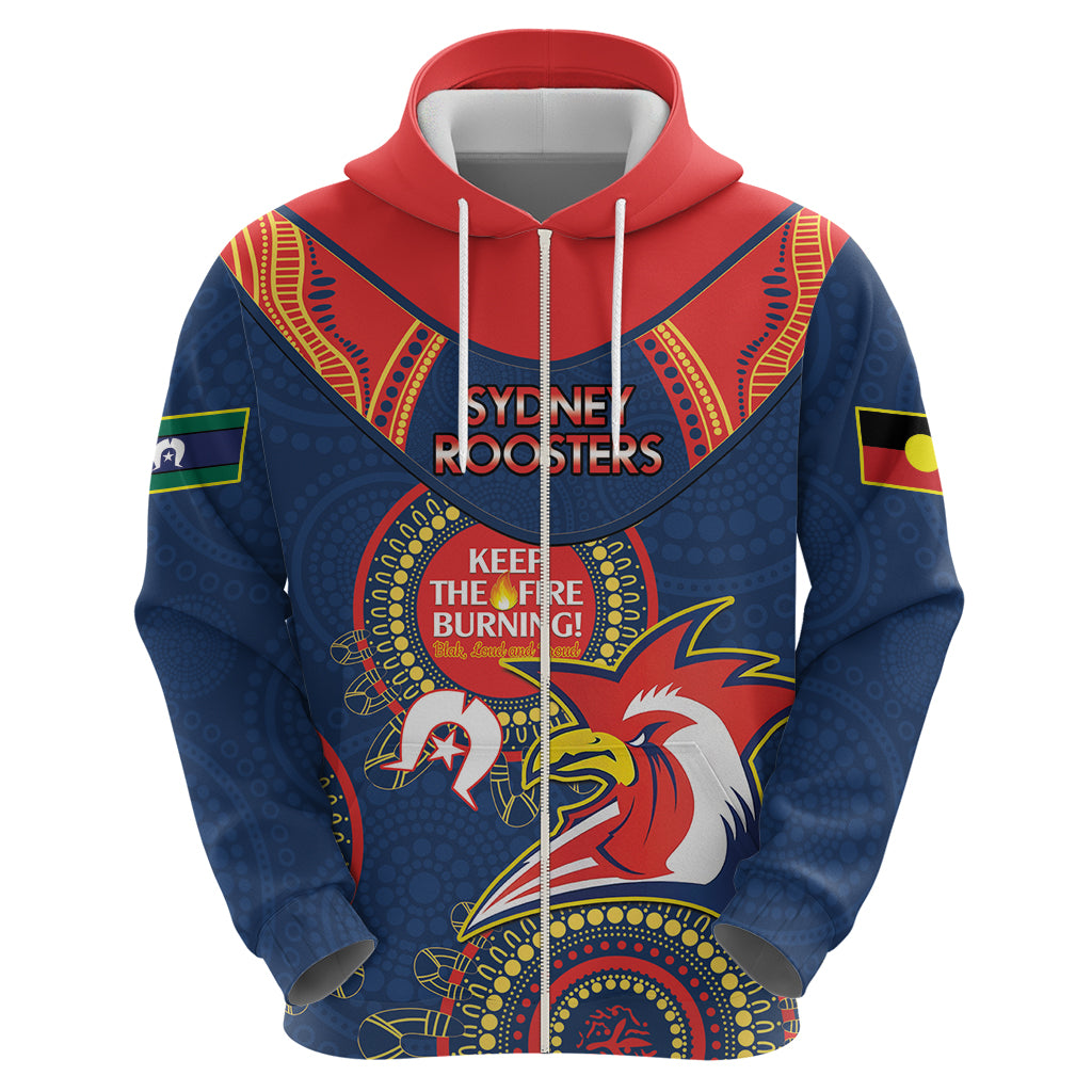 Custom NRL Roosters NAIDOC Week Hoodie Keep The Fire Burning Indigenous Art