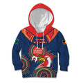 Custom NRL Roosters NAIDOC Week Kid Hoodie Keep The Fire Burning Indigenous Art