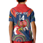 Custom NRL Roosters NAIDOC Week Kid Polo Shirt Keep The Fire Burning Indigenous Art