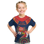 Custom NRL Roosters NAIDOC Week Kid T Shirt Keep The Fire Burning Indigenous Art