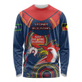Custom NRL Roosters NAIDOC Week Long Sleeve Shirt Keep The Fire Burning Indigenous Art