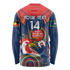Custom NRL Roosters NAIDOC Week Long Sleeve Shirt Keep The Fire Burning Indigenous Art