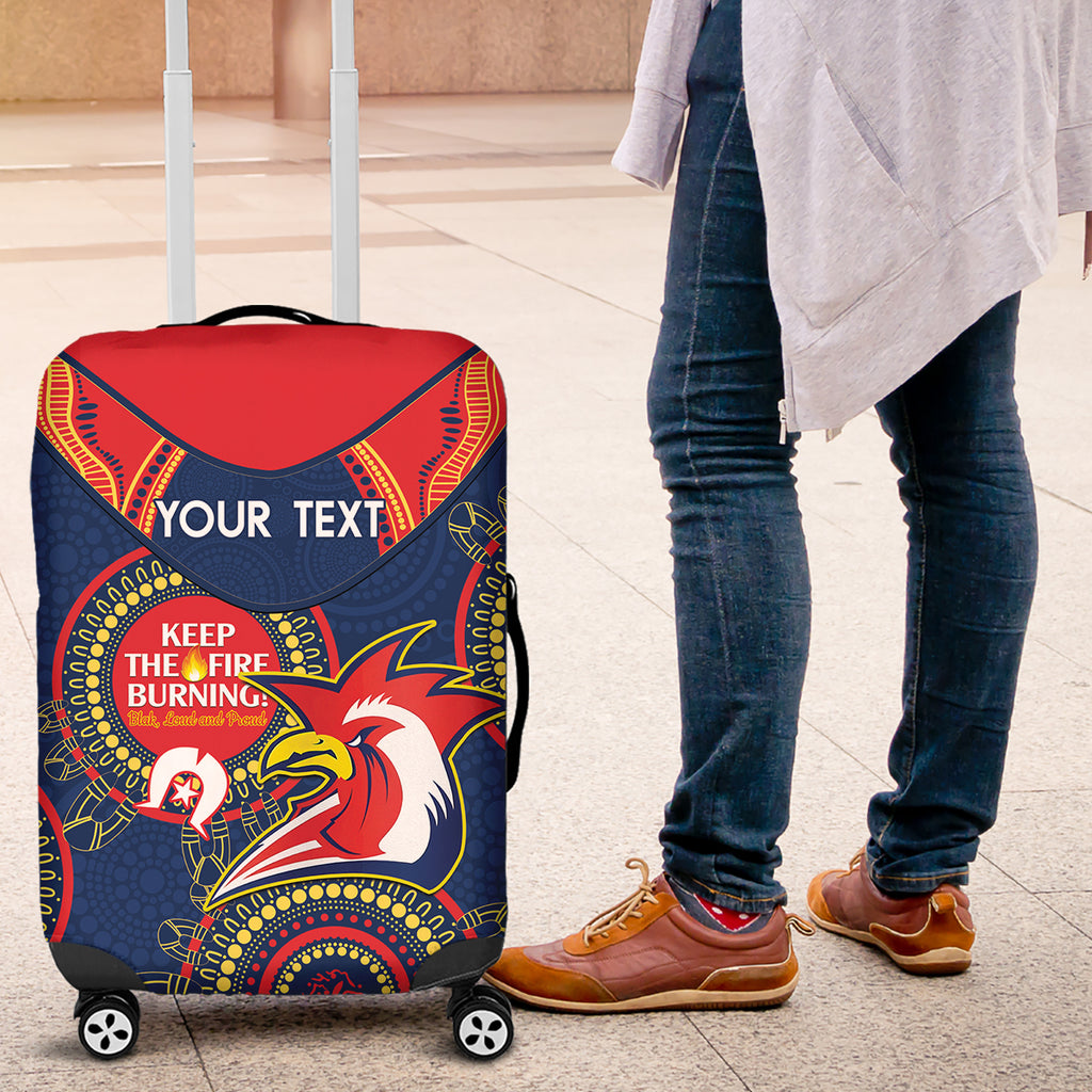 Custom NRL Roosters NAIDOC Week Luggage Cover Keep The Fire Burning Indigenous Art