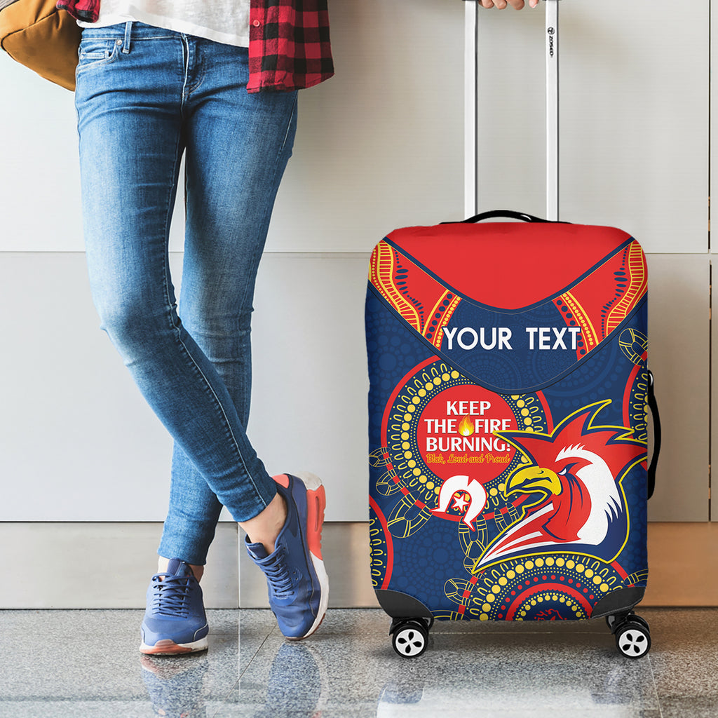 Custom NRL Roosters NAIDOC Week Luggage Cover Keep The Fire Burning Indigenous Art