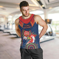 Custom NRL Roosters NAIDOC Week Men Tank Top Keep The Fire Burning Indigenous Art