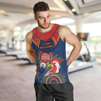 Custom NRL Roosters NAIDOC Week Men Tank Top Keep The Fire Burning Indigenous Art
