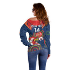 Custom NRL Roosters NAIDOC Week Off Shoulder Sweater Keep The Fire Burning Indigenous Art