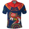 Custom NRL Roosters NAIDOC Week Polo Shirt Keep The Fire Burning Indigenous Art