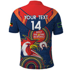 Custom NRL Roosters NAIDOC Week Polo Shirt Keep The Fire Burning Indigenous Art