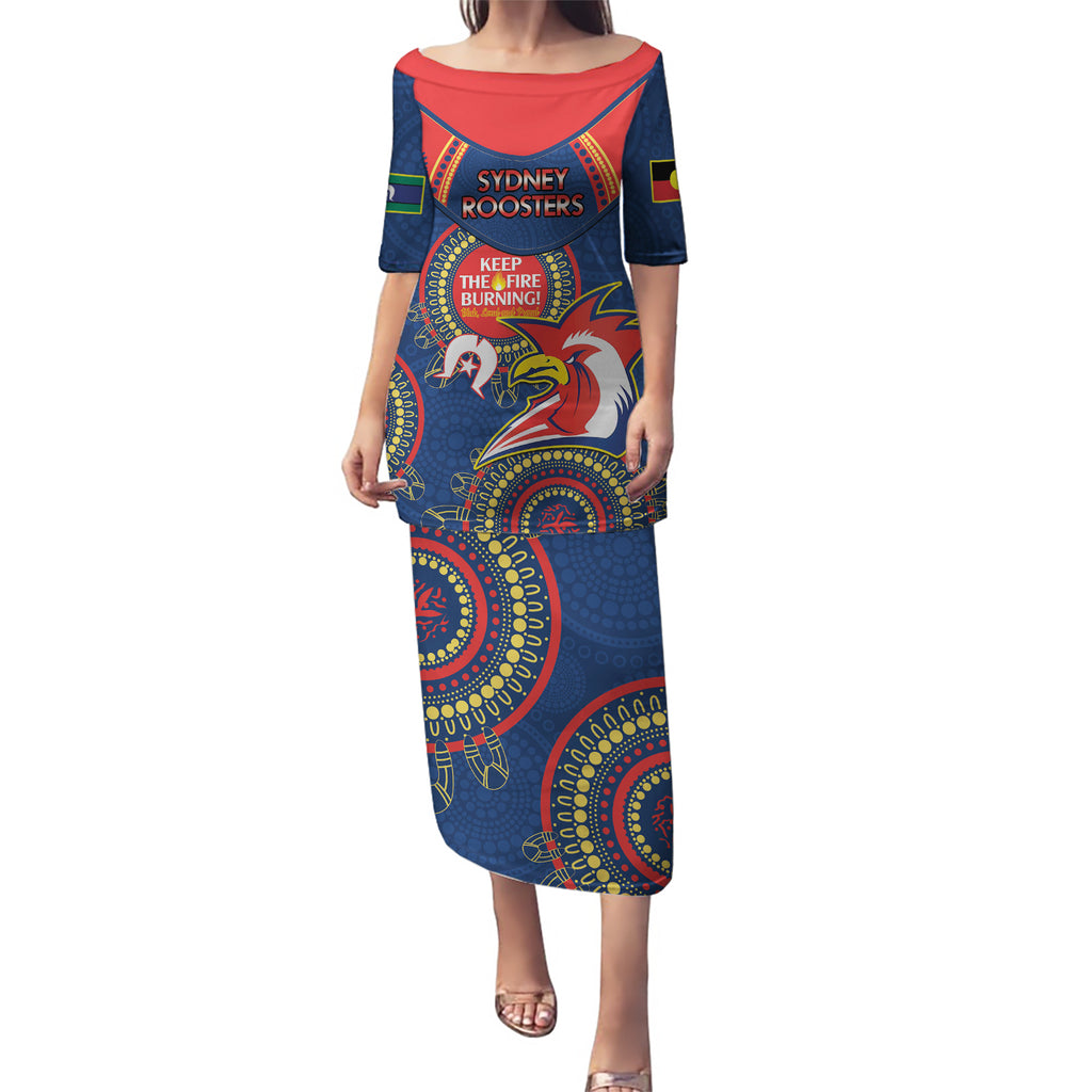 Custom NRL Roosters NAIDOC Week Puletasi Keep The Fire Burning Indigenous Art