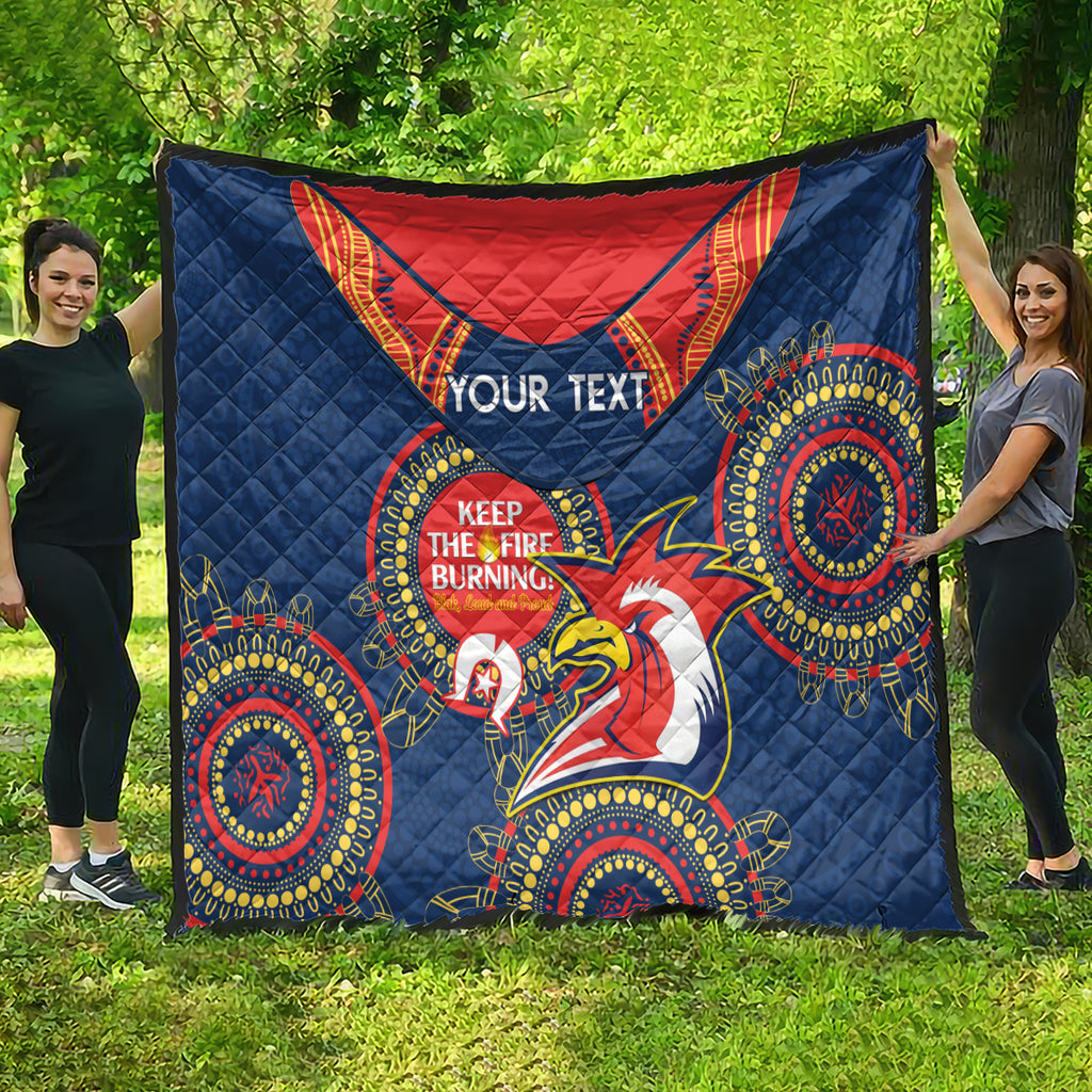 Custom NRL Roosters NAIDOC Week Quilt Keep The Fire Burning Indigenous Art