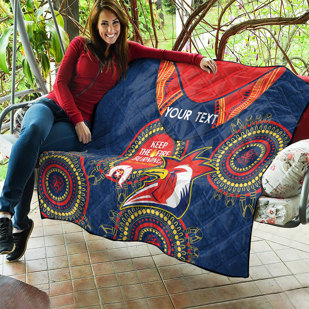 Custom NRL Roosters NAIDOC Week Quilt Keep The Fire Burning Indigenous Art